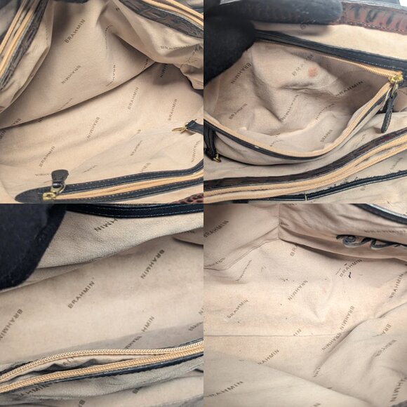 BRAHMIN Julia Rose Black Leather Lady Tuscan Shoulder BAg - Picture 12 of 13